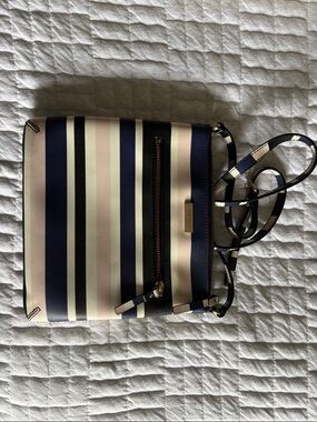 Kate Spade Navy, Cream & Pink Striped Crossbody Bag
